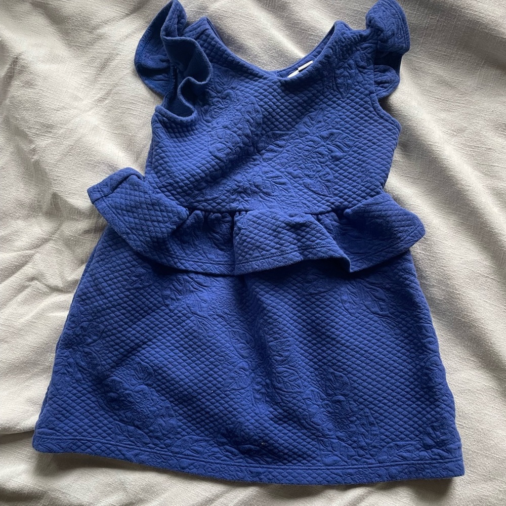 Janie and Jack Royal Blue Quilted Peplum Dress